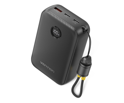 Powerbank Vention Powerbank 20000mAh 2xUSB-C,USB-A z wyświetlaczem czarny